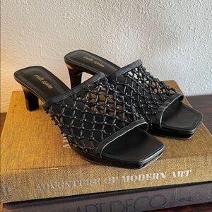 Cult Gaia Black Mesh Mules